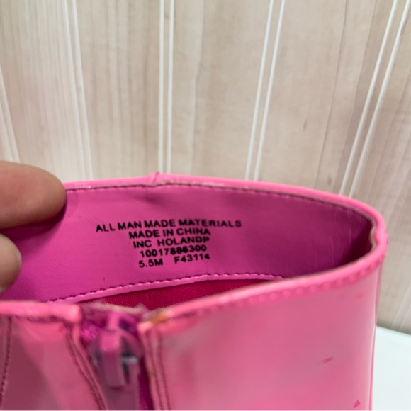 INC International Concepts Glossy Pink Ankle Booties - Picture 7 of 8